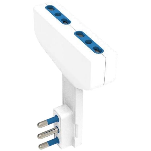 Adattatore ultrapiatto 2 prese 10/16A spina 16A